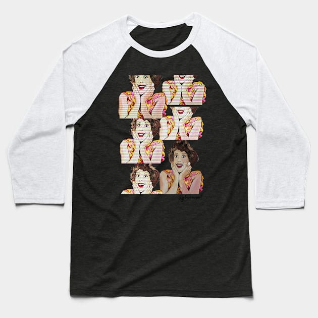 Carol Burnett ReRuns Baseball T-Shirt by JJ Barrows 